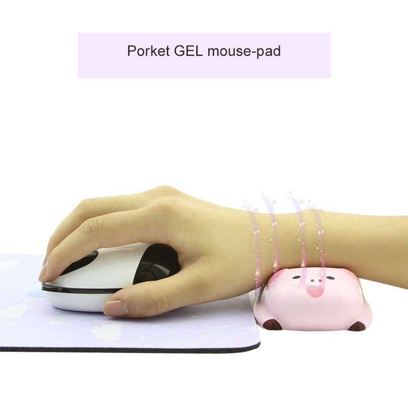 Sunffice Small Wrist Rest Mouse Pad, Mini Cute Pig Ergonomic Mousepad Memory Foam Design Pig Shape Wrist Support Pillow Rest Cushion Mat for Office Computer Laptop,Comfortable and Pain Relief(Pink) - Image 3
